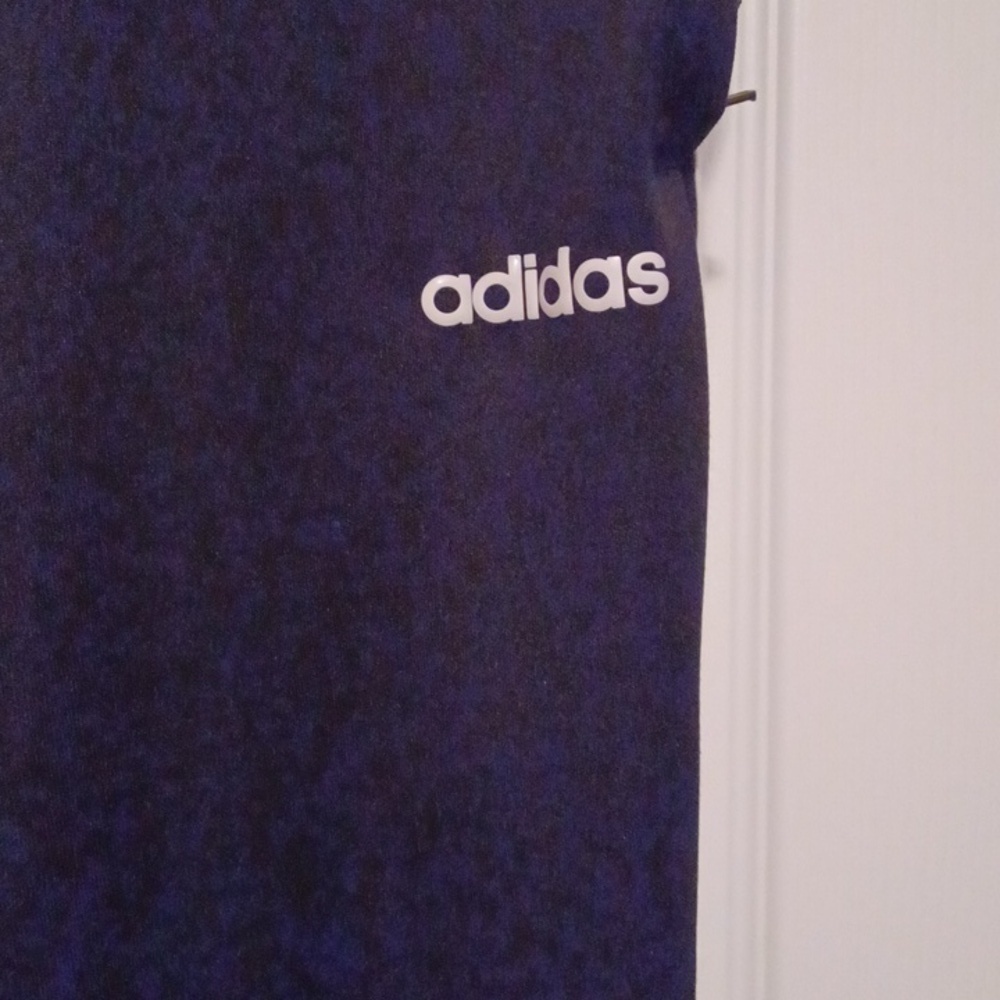 -- Adidas Kids Navy Joggers with White Logo Boy's Size Small - Picture 5 of 8